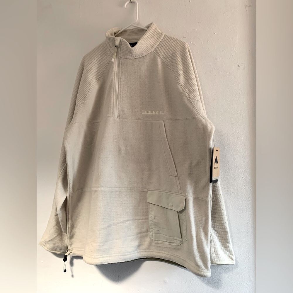 Burton Off-White Breaker Fleece Jacket - Size XL - NWT New With Tags